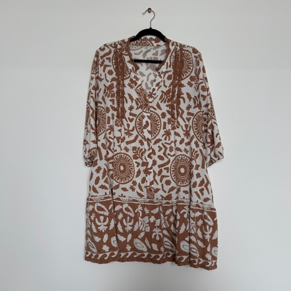 Cato Boho Paisley Pocket Dress XL | Lace Detail | Flowy Cottagecore Style - Picture 2 of 10